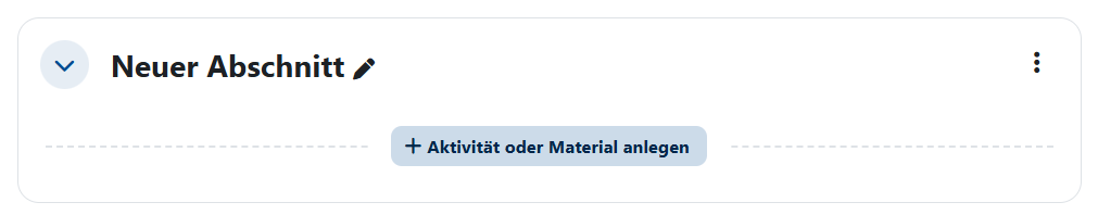 Screenshot des Buttons, über den Aktivitäten angelegt bzw. Materialien hochgeladen werden können.